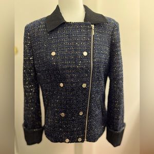 White House Black Market Sequin Tweed Moto